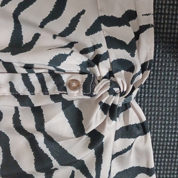MOA MOA shirt. Pullover w/ button front, zebra print. Whimsy. Corpcore. Medium. - Picture 12 of 14